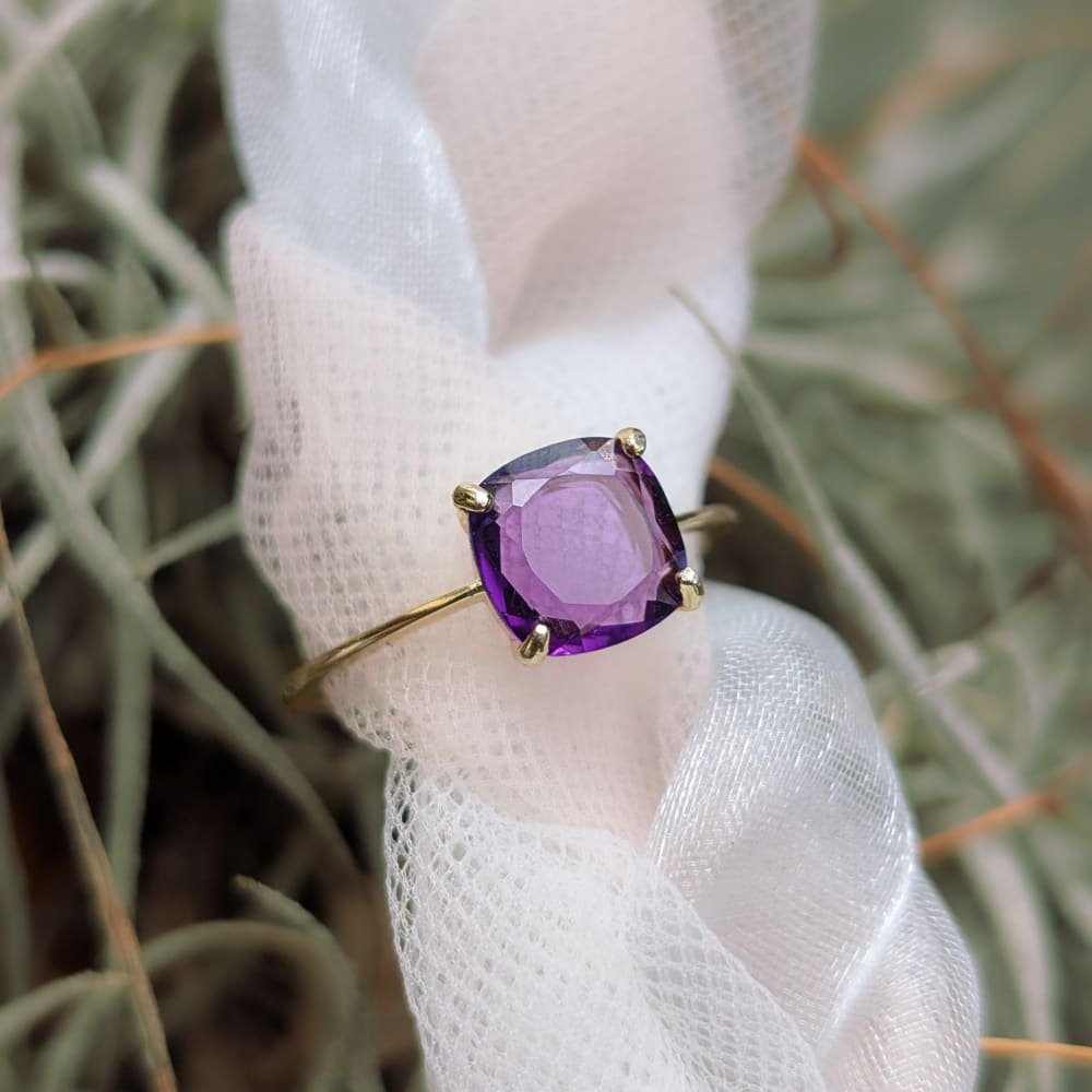 The Asher - Natural Amethyst Rings Handmade Handcrafted