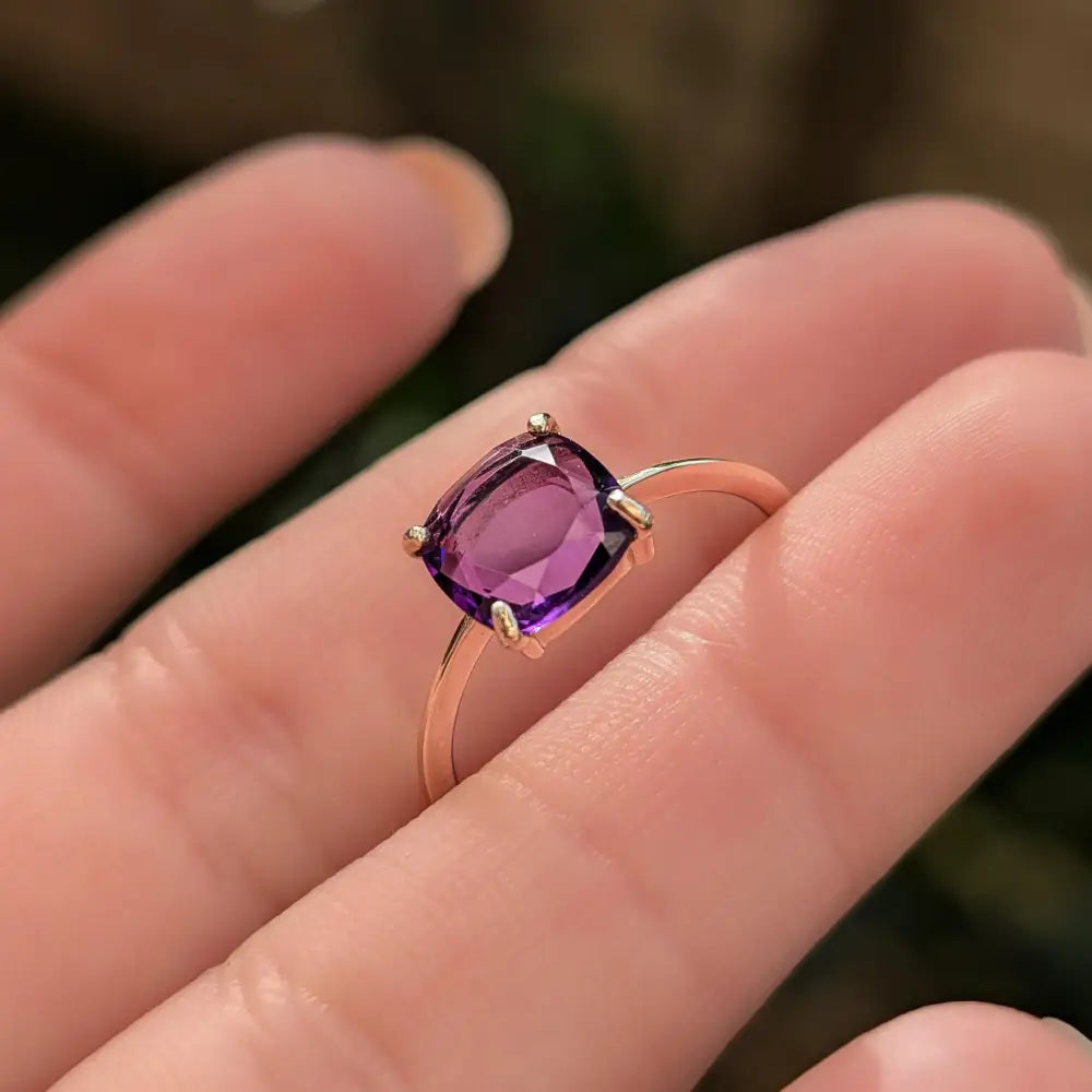 The Asher - Natural Amethyst Rings Handmade Handcrafted