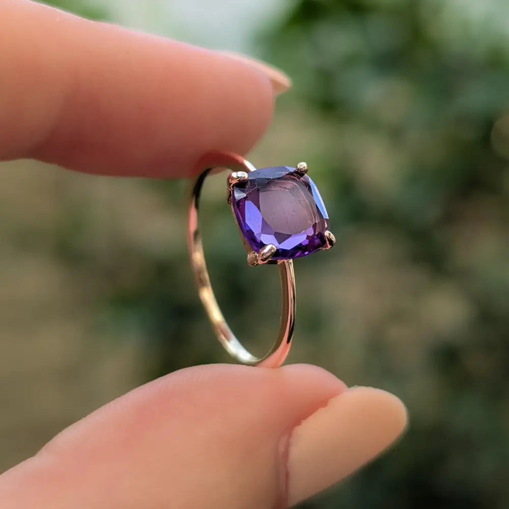 The Asher - Natural Amethyst Rings Handmade Handcrafted