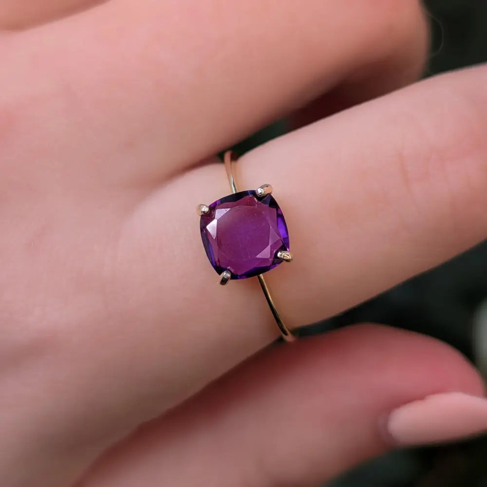 The Asher - Natural Amethyst Rings Handmade Handcrafted
