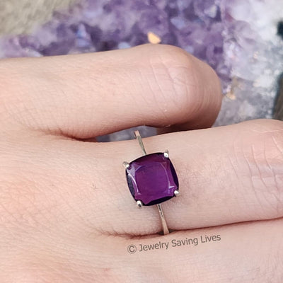 The Asher - Natural Amethyst Rings Handmade Handcrafted