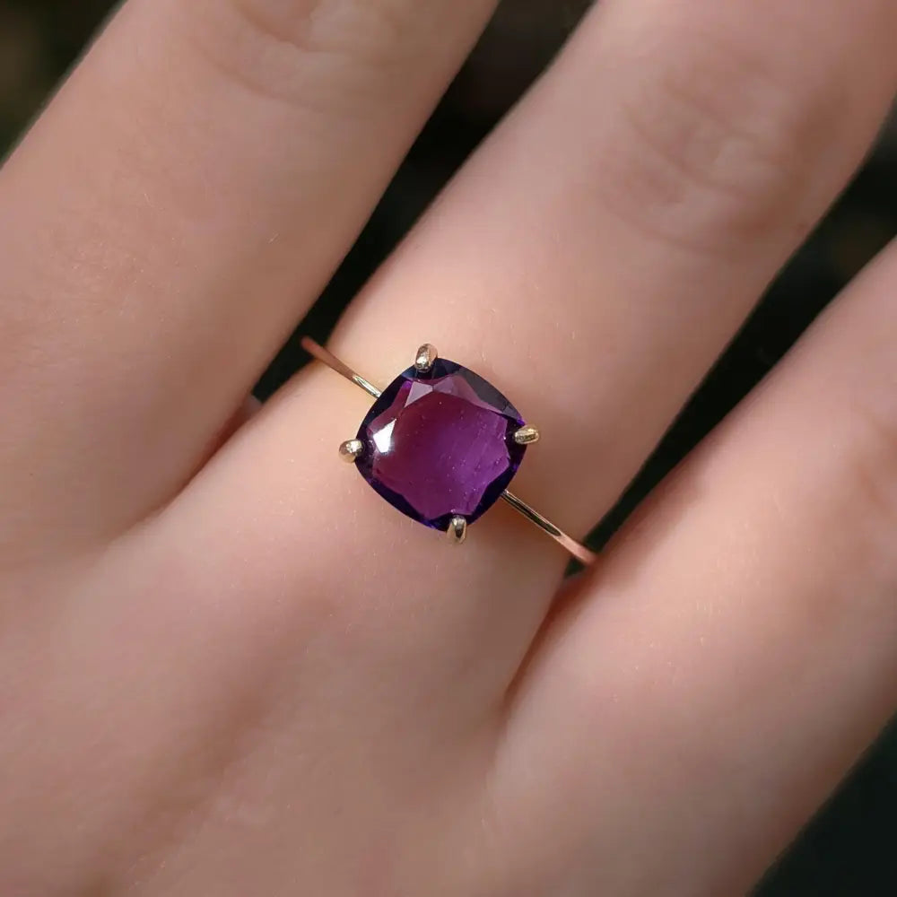 The Asher - Natural Amethyst Rings Handmade Handcrafted