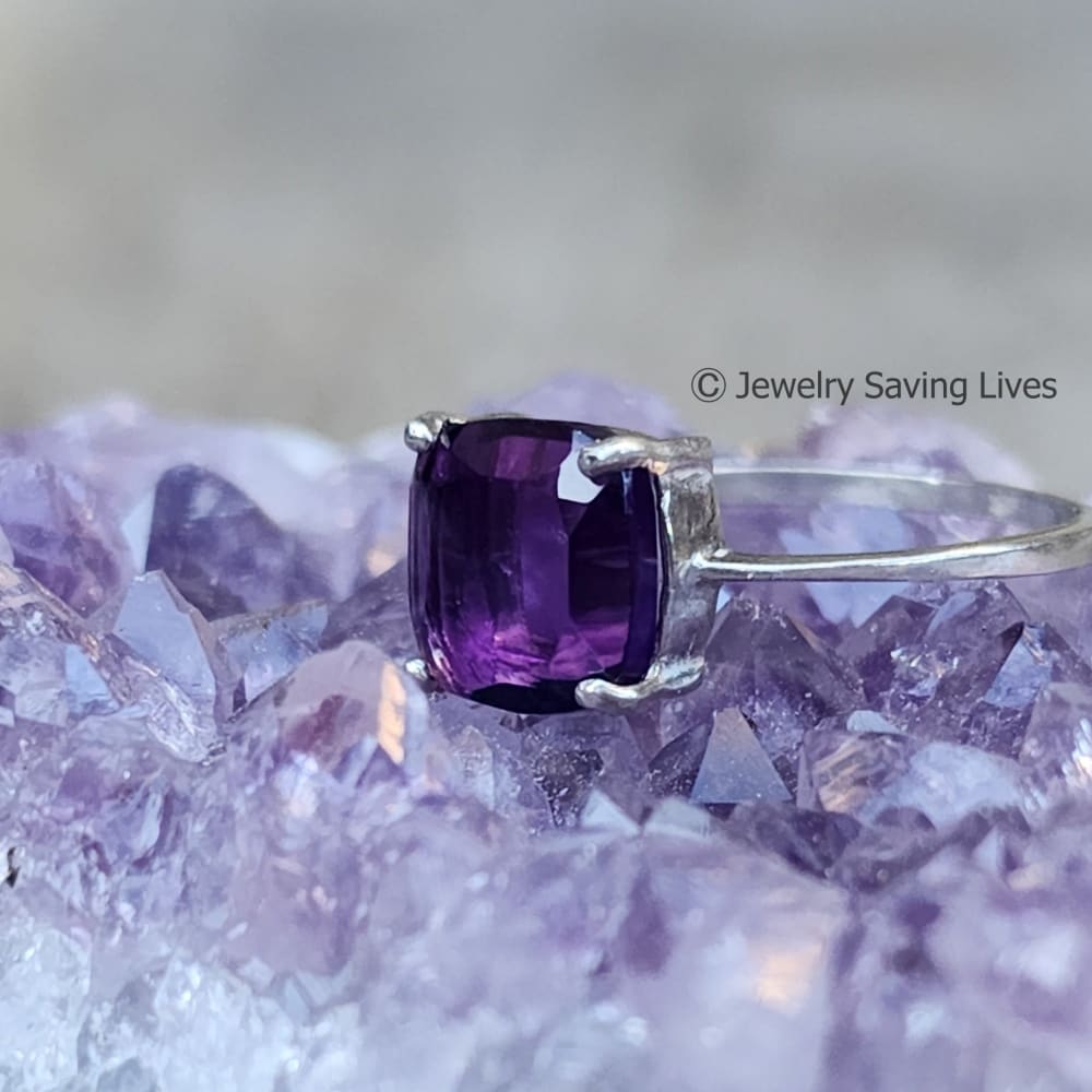 The Asher - Natural Amethyst Rings Handmade Handcrafted