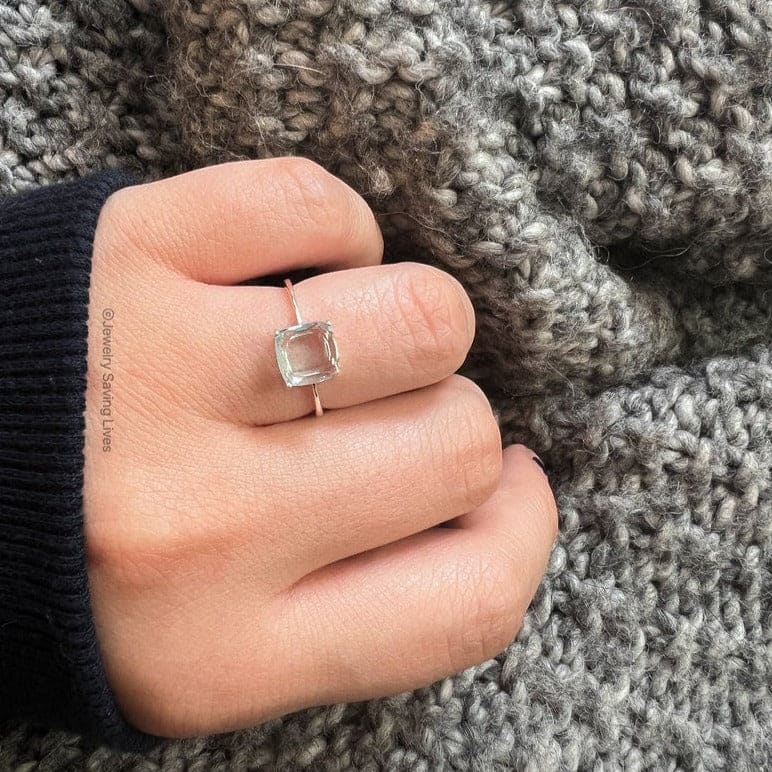 The Asher - Natural Aquamarine Rings Handmade Handcrafted