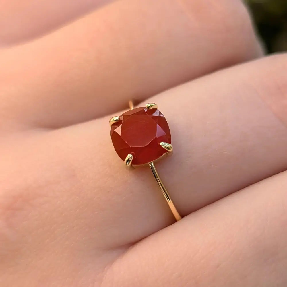 The Asher - Natural Carnelian Rings Handmade Handcrafted
