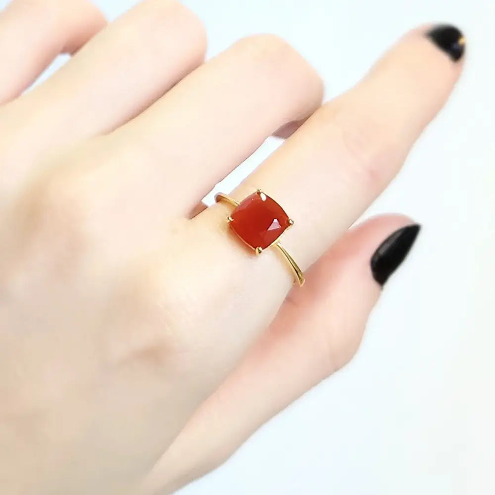 The Asher - Natural Carnelian Rings Handmade Handcrafted