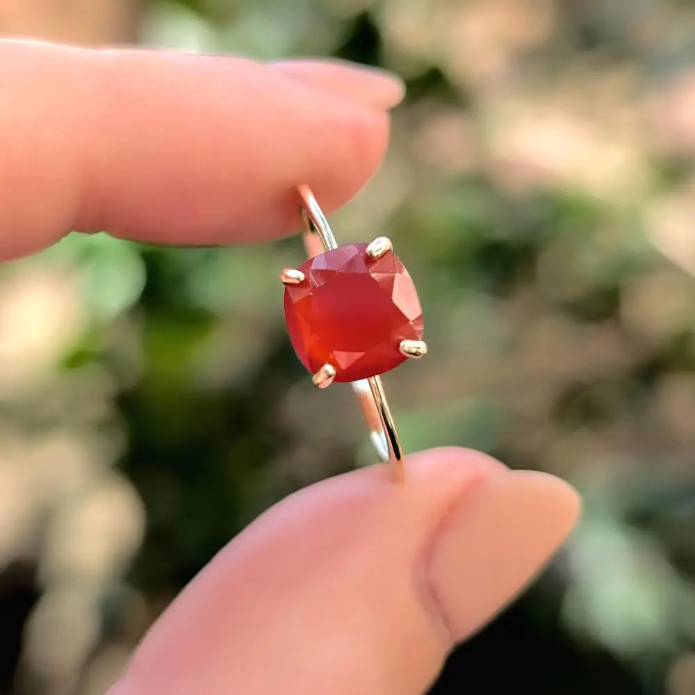 The Asher - Natural Carnelian Rings Handmade Handcrafted