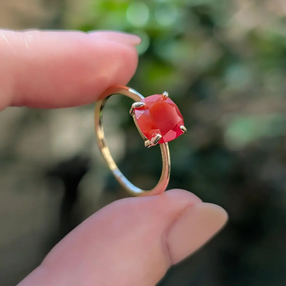 The Asher - Natural Carnelian Rings Handmade Handcrafted