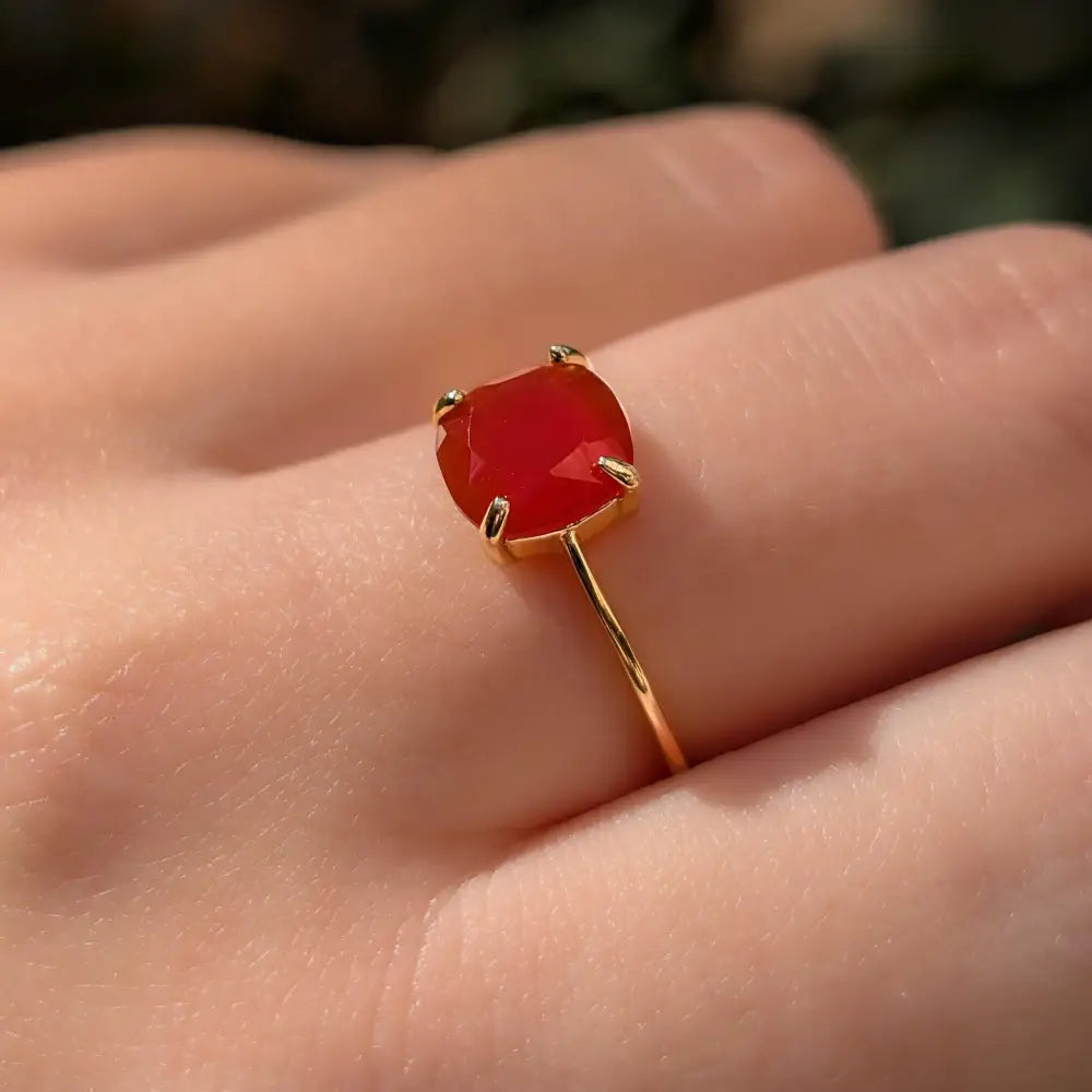 The Asher - Natural Carnelian Rings Handmade Handcrafted