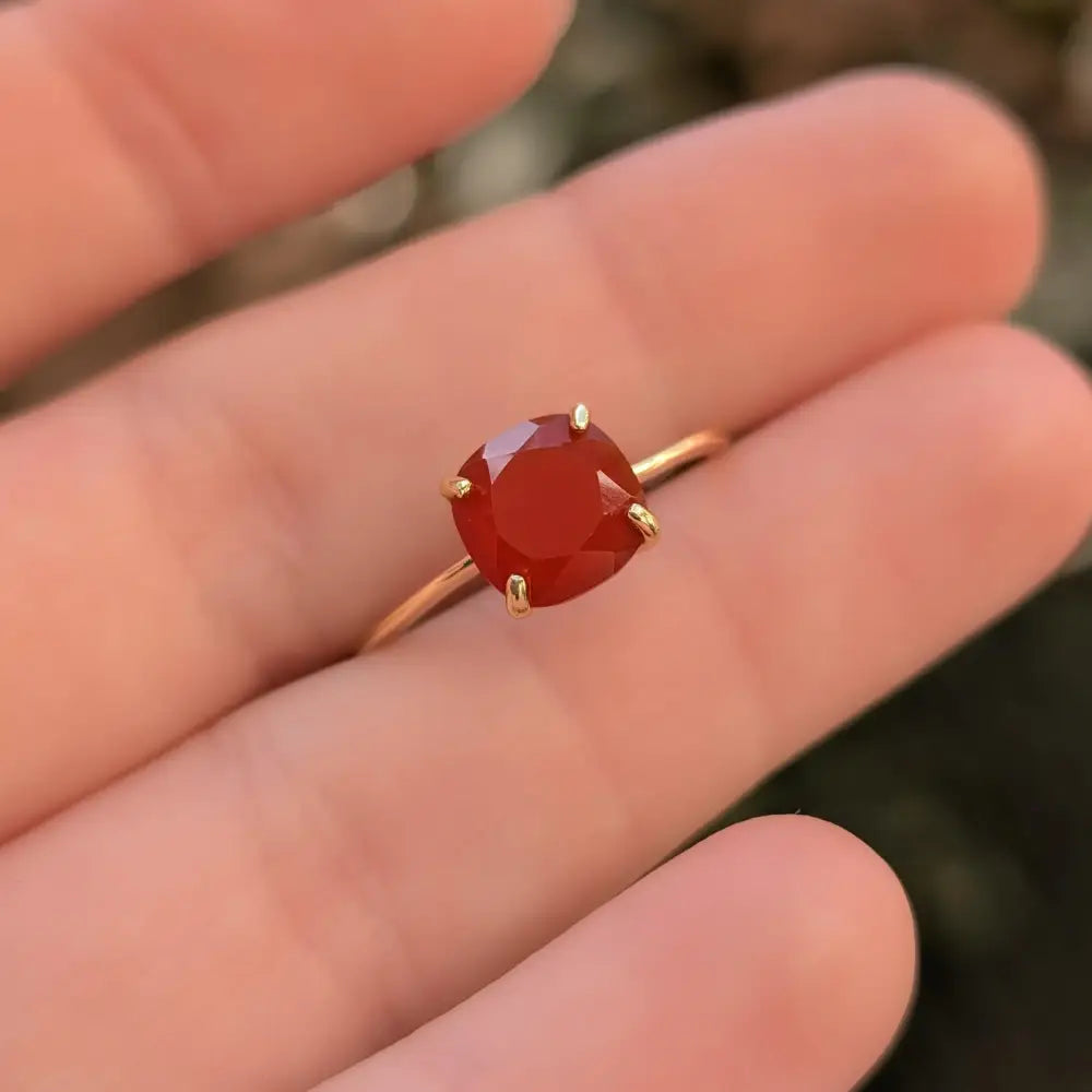 The Asher - Natural Carnelian Rings Handmade Handcrafted