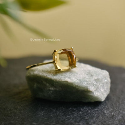 The Asher - Natural Citrine Rings Handmade JSL Made in USA