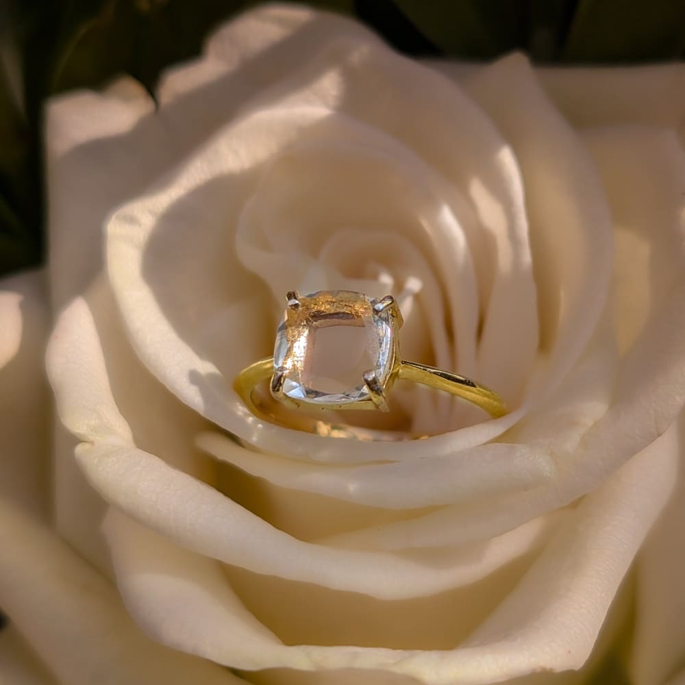 The Asher - Natural Clear Quartz Rings Handmade Handcrafted