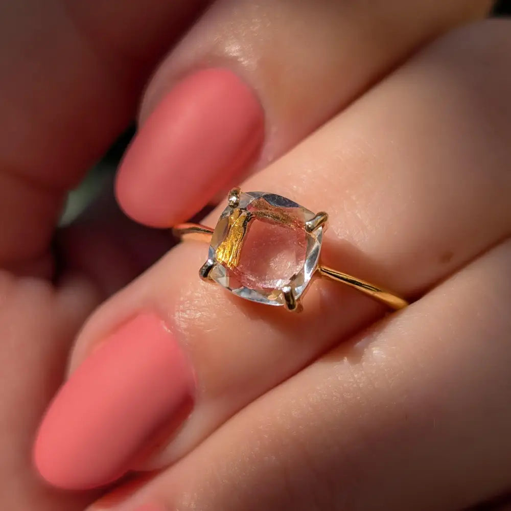 The Asher - Natural Clear Quartz Rings Handmade Handcrafted