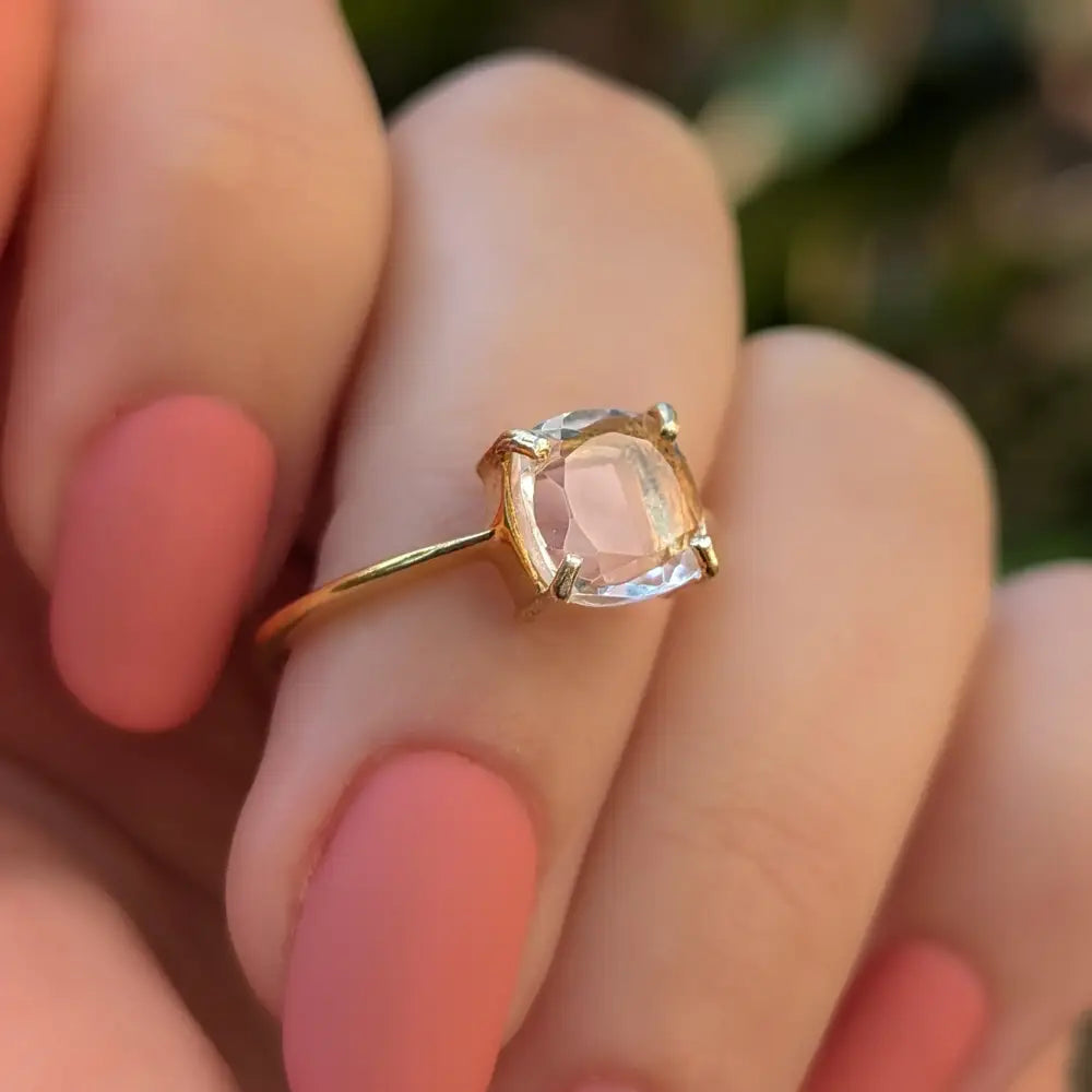 The Asher - Natural Clear Quartz Rings Handmade Handcrafted