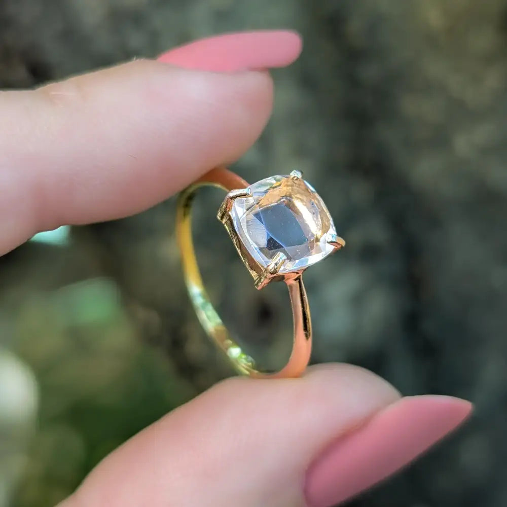 The Asher - Natural Clear Quartz Rings Handmade Handcrafted