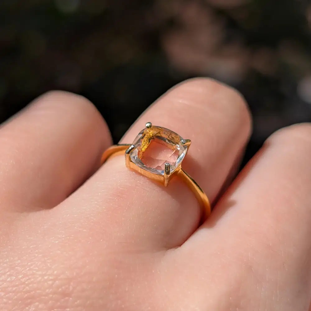 The Asher - Natural Clear Quartz Rings Handmade Handcrafted