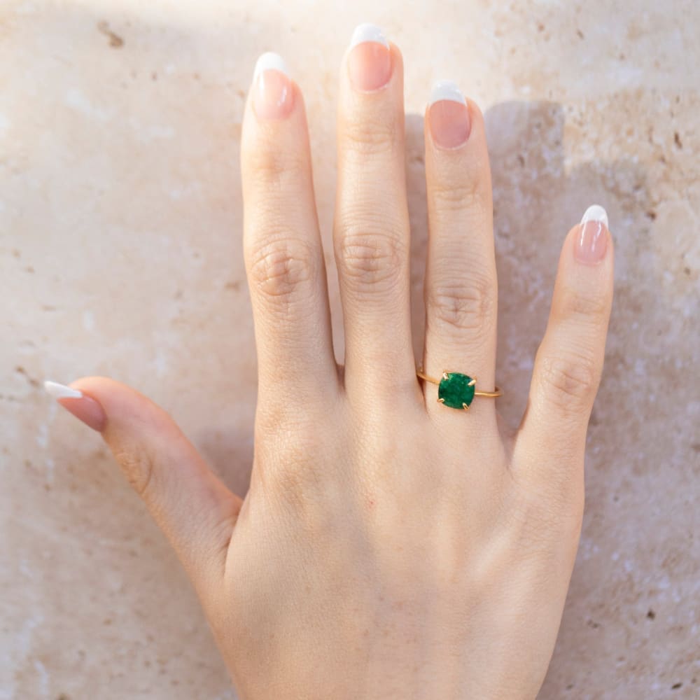 The Asher - Natural Emerald Rings Handmade Handcrafted