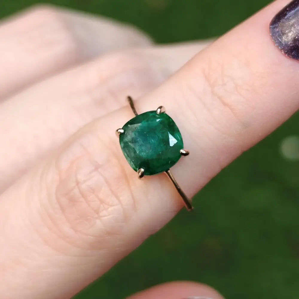 The Asher - Natural Emerald Rings Handmade Handcrafted