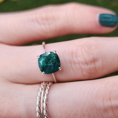 The Asher - Natural Emerald Rings Handmade Handcrafted