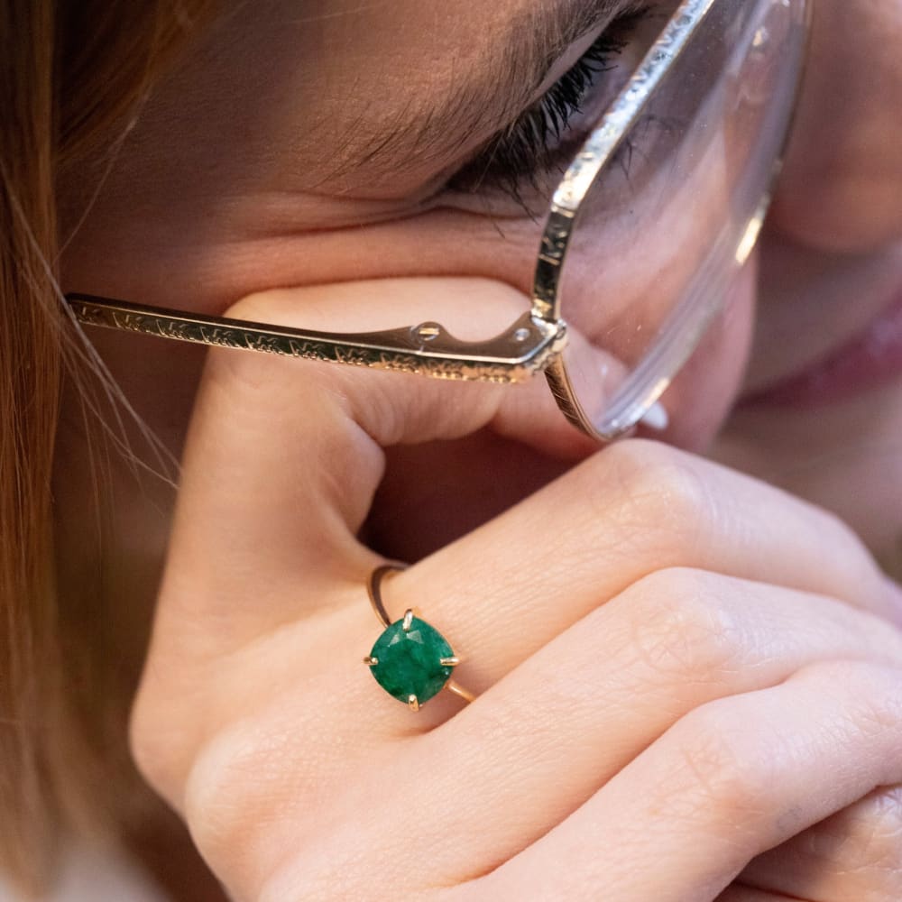 The Asher - Natural Emerald Rings Handmade Handcrafted