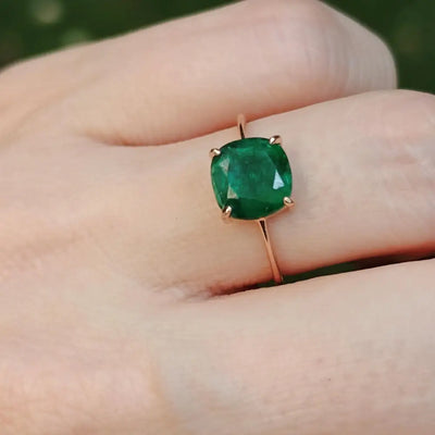 The Asher - Natural Emerald Rings Handmade Handcrafted
