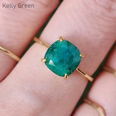 The Asher - Natural Emerald Rings Handmade Handcrafted