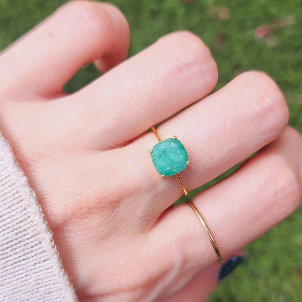 The Asher - Natural Emerald Rings Handmade Handcrafted