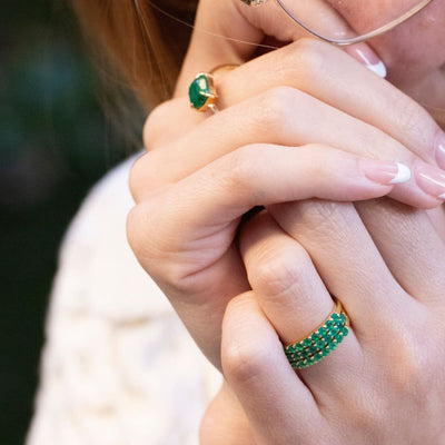 The Asher - Natural Emerald Rings Handmade Handcrafted