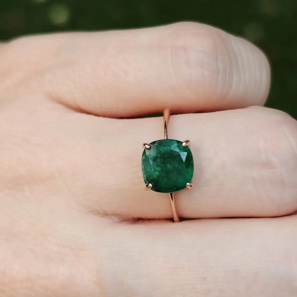 The Asher - Natural Emerald Rings Handmade Handcrafted