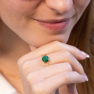 The Asher - Natural Emerald Rings Handmade Handcrafted