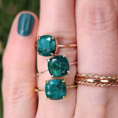 The Asher - Natural Emerald Rings Handmade Handcrafted