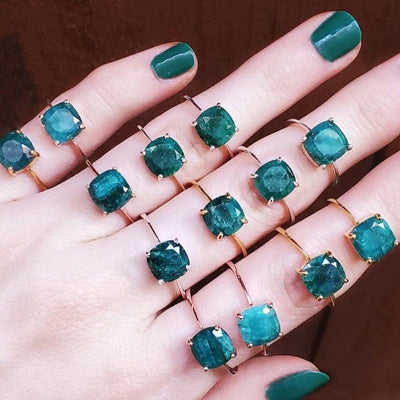 The Asher - Natural Emerald Rings Handmade Handcrafted