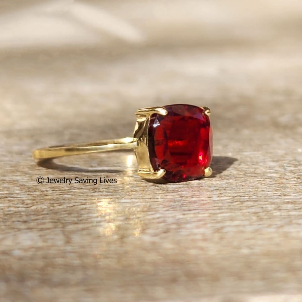 The Asher - Natural Garnet Rings Handmade JSL Made in USA