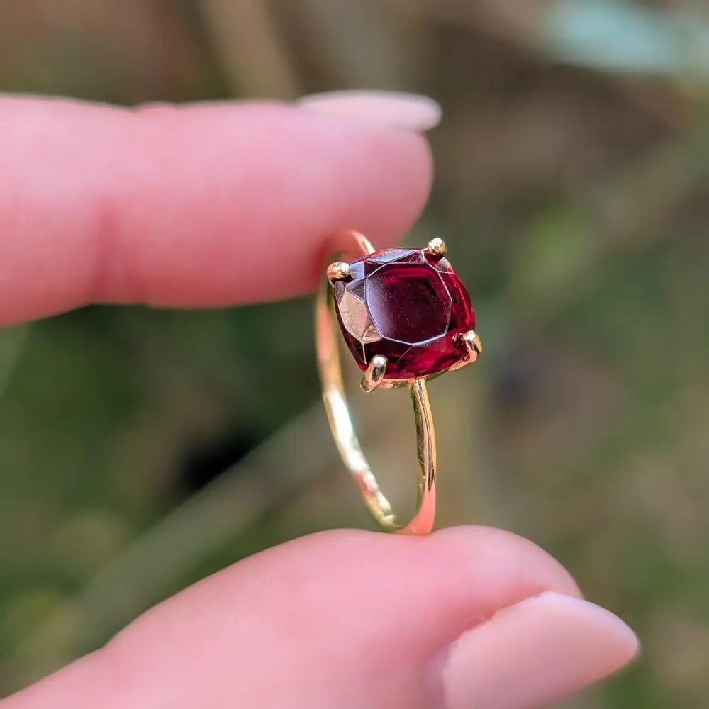 The Asher - Natural Garnet Rings Handmade Handcrafted