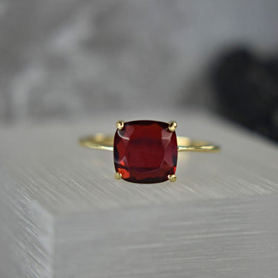 The Asher - Natural Garnet Rings Handmade JSL Made in USA