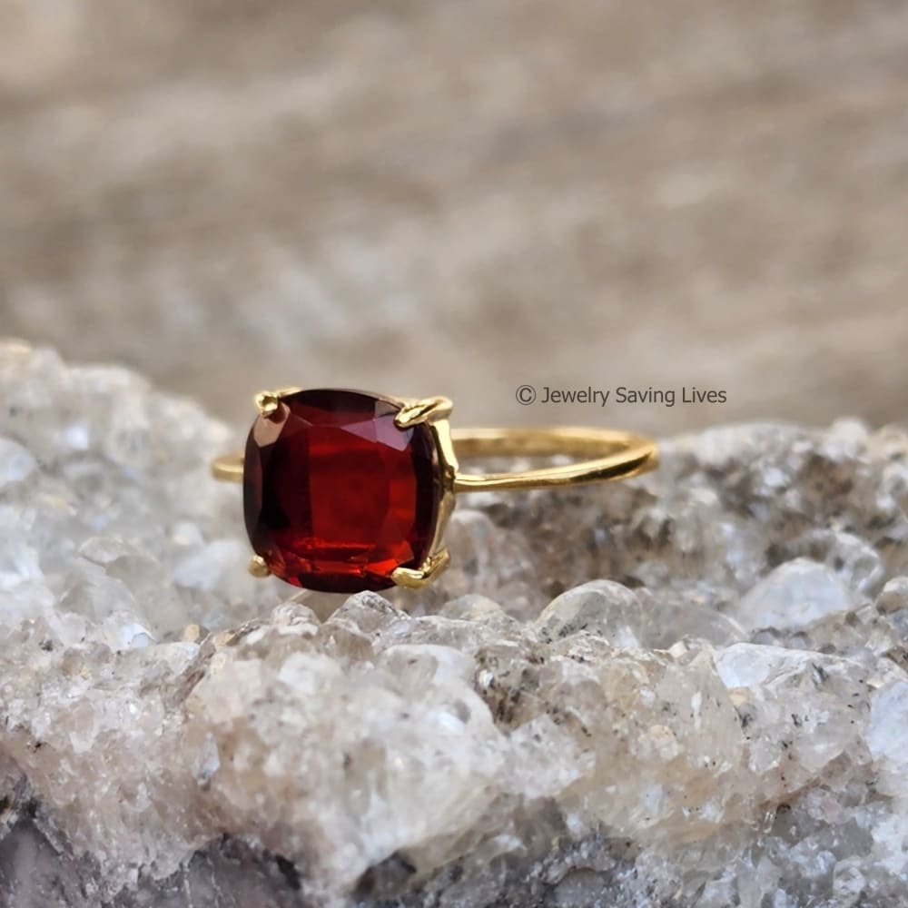 The Asher - Natural Garnet Rings Handmade JSL Made in USA