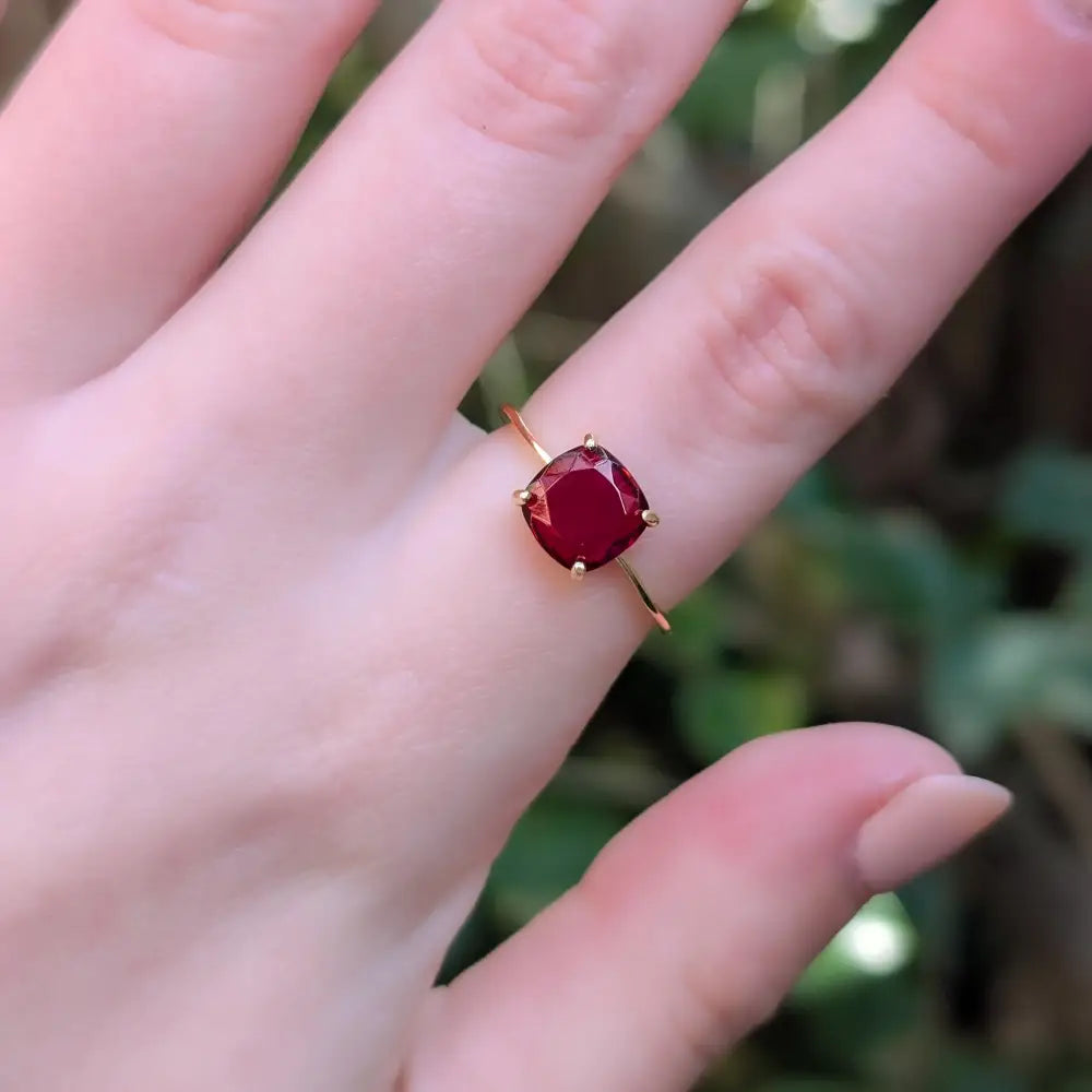 The Asher - Natural Garnet Rings Handmade Handcrafted