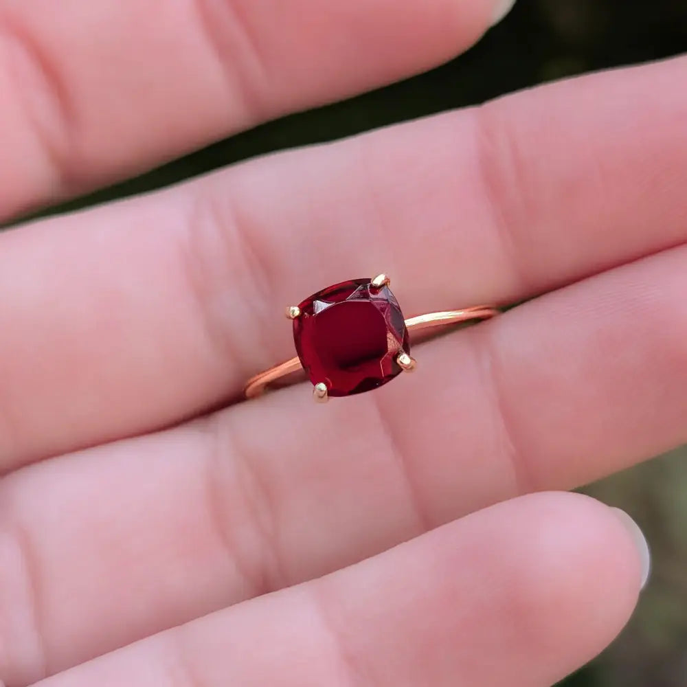 The Asher - Natural Garnet Rings Handmade Handcrafted