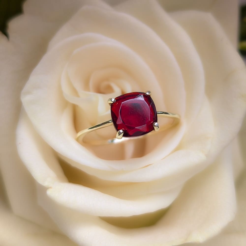 The Asher - Natural Garnet Rings Handmade Handcrafted