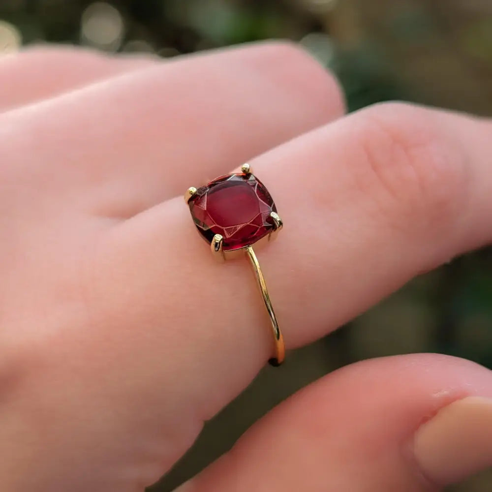 The Asher - Natural Garnet Rings Handmade Handcrafted