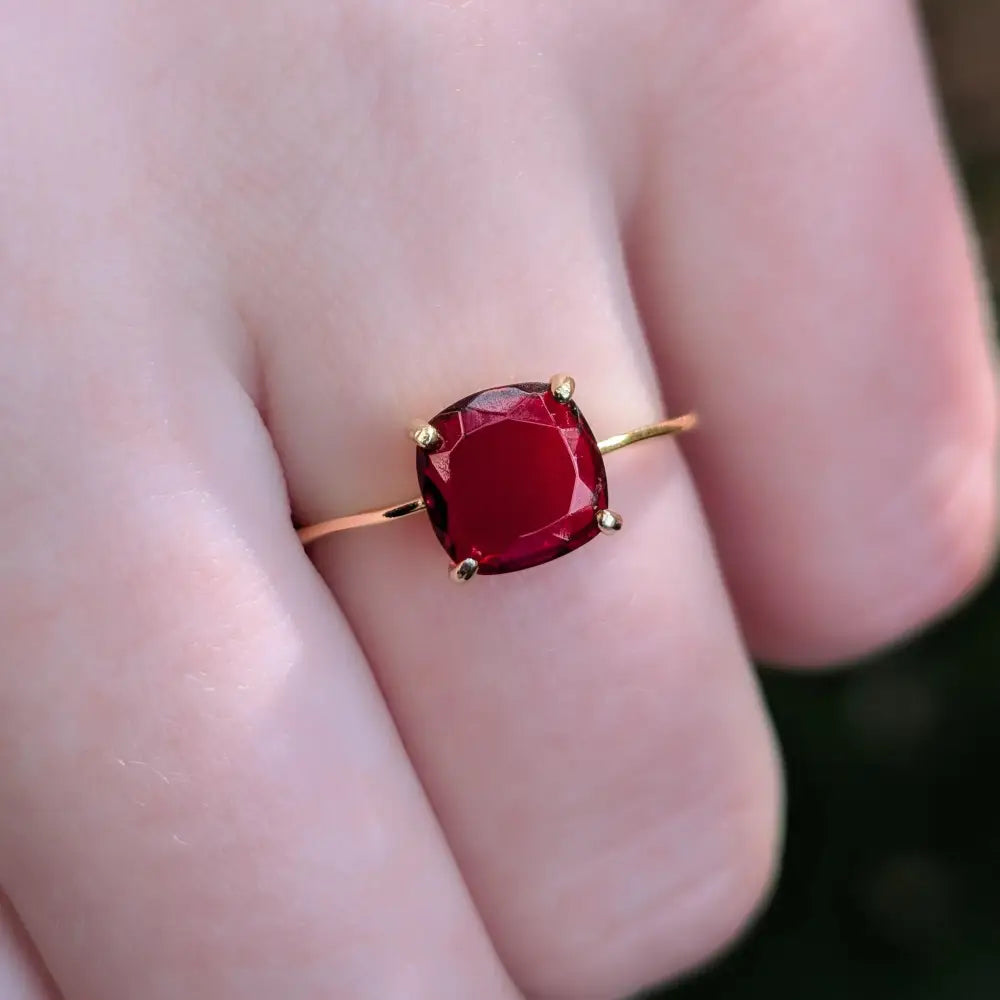 The Asher - Natural Garnet Rings Handmade Handcrafted