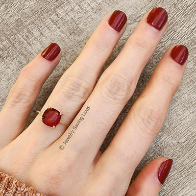 The Asher - Natural Garnet Rings Handmade JSL Made in USA