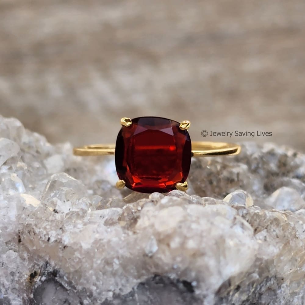 The Asher - Natural Garnet Rings Handmade JSL Made in USA