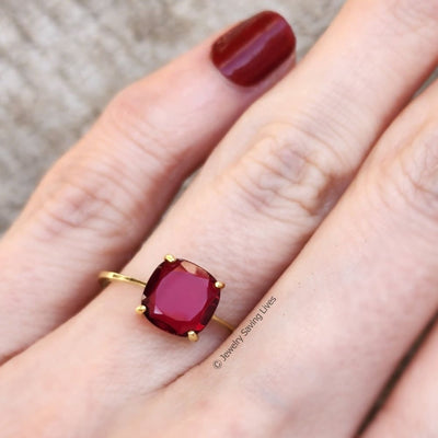 The Asher - Natural Garnet Rings Handmade JSL Made in USA