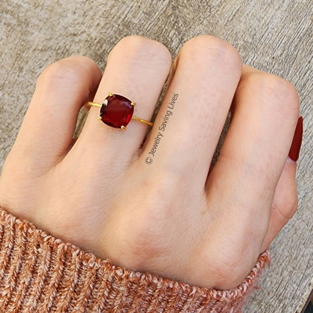 The Asher - Natural Garnet Rings Handmade JSL Made in USA