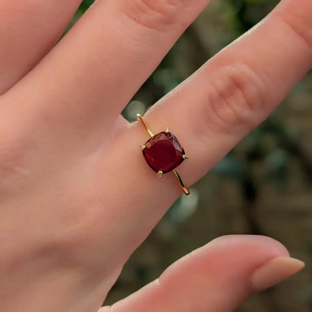 The Asher - Natural Garnet Rings Handmade Handcrafted