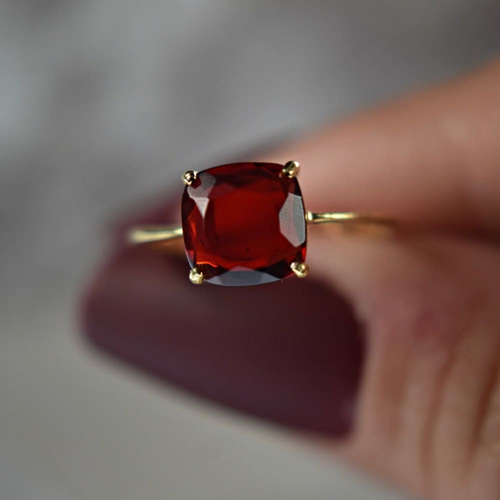 The Asher - Natural Garnet Rings Handmade JSL Made in USA