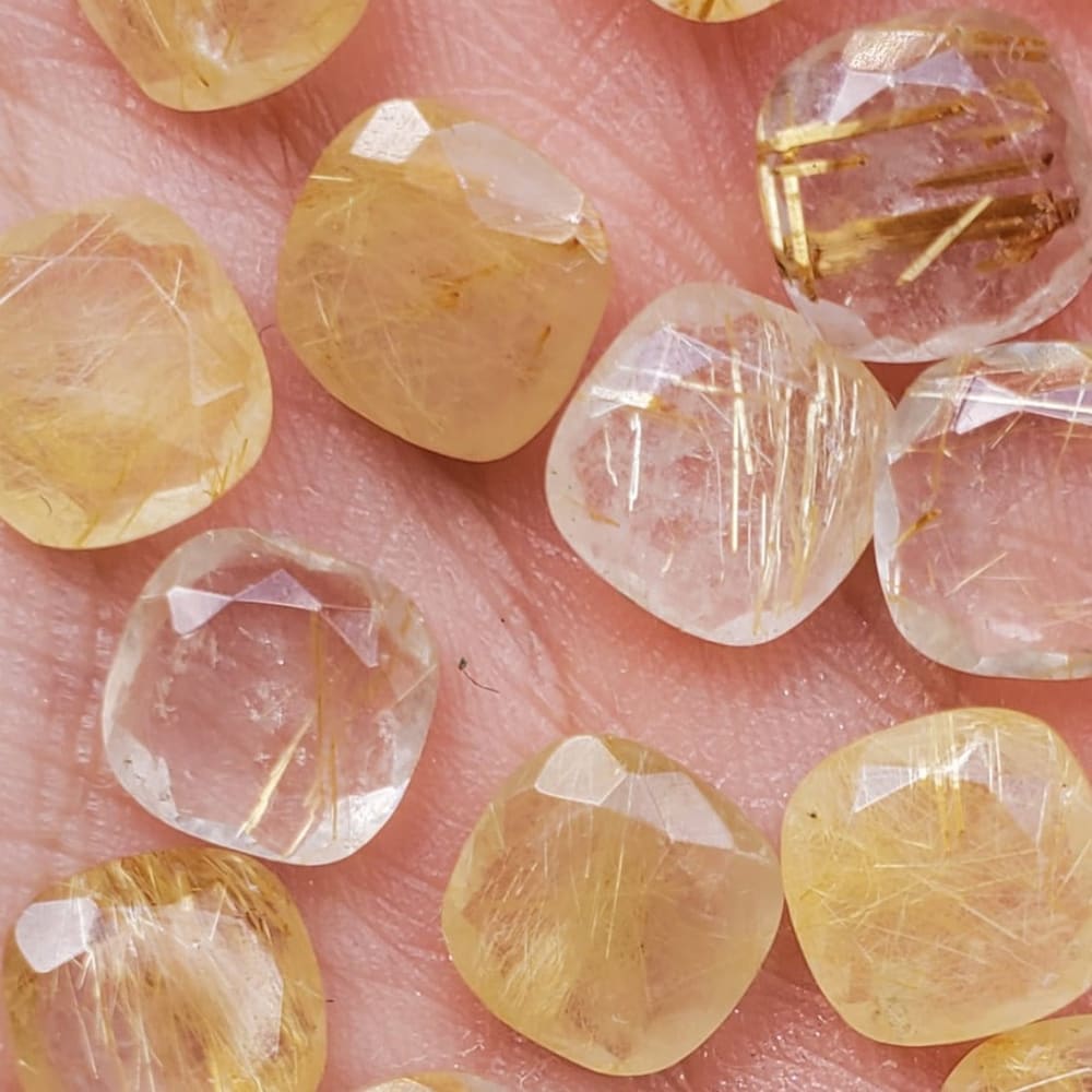 The Asher - Natural Golden Rutilated Quartz Rings Handmade Handcrafted