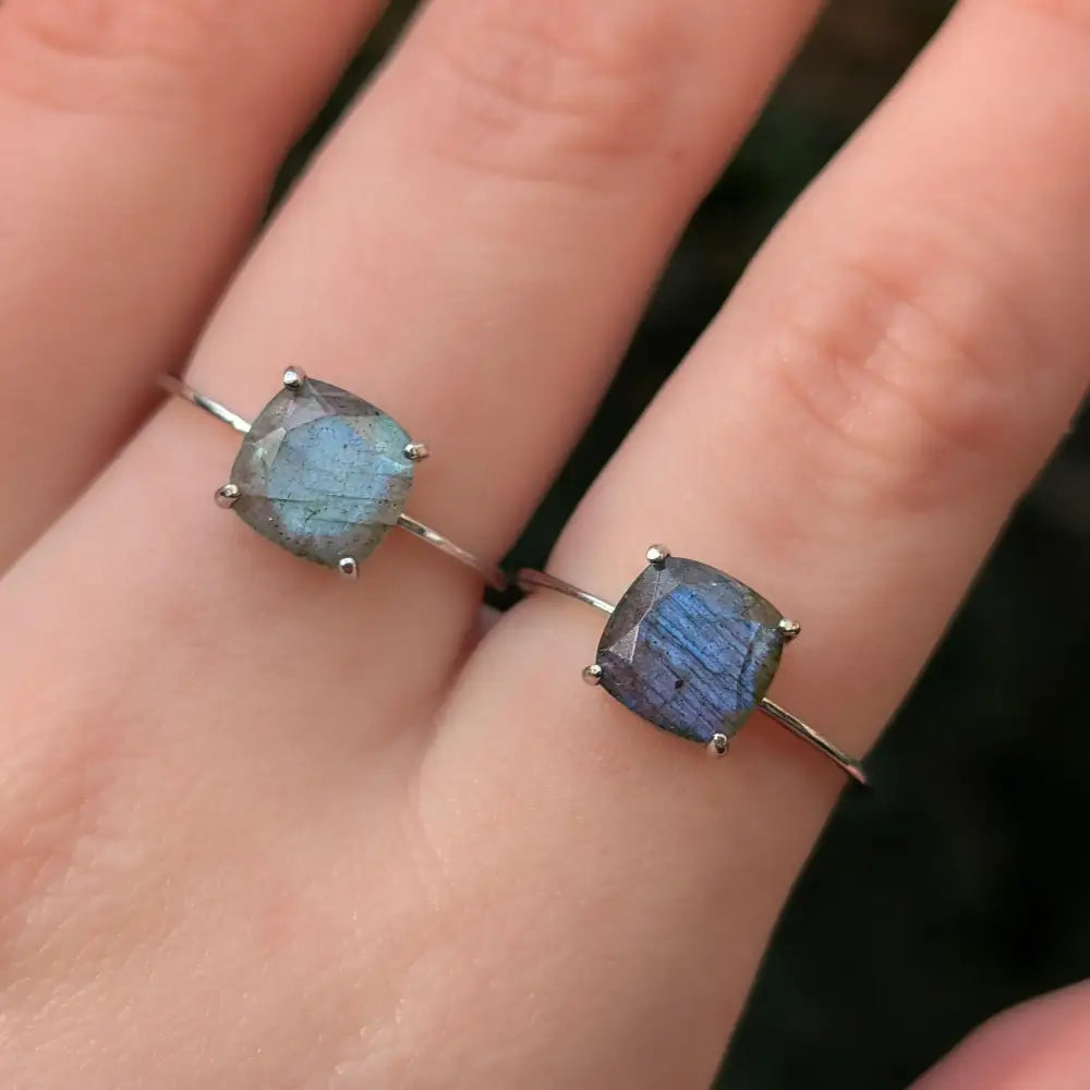 The Asher - Natural Labradorite Rings Handmade Handcrafted