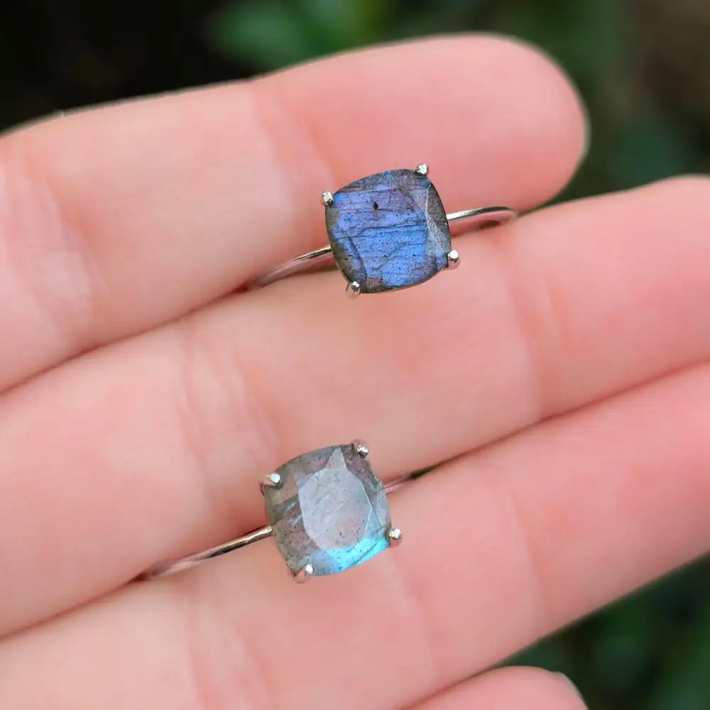 The Asher - Natural Labradorite Rings Handmade Handcrafted